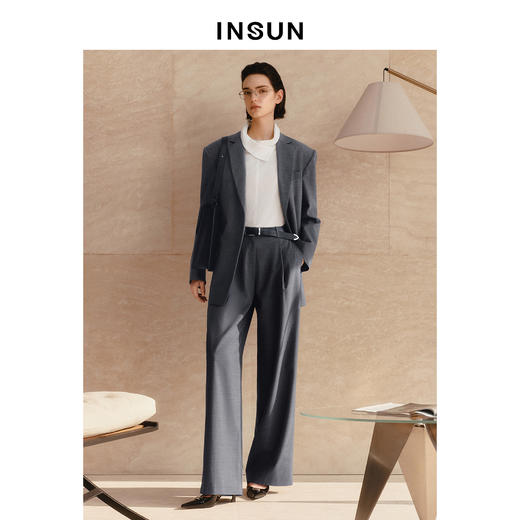 NSUN恩裳复古摩登风肌理感西装外套 商品图0