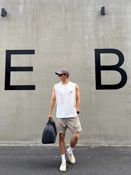 单件【虎头刺绣男士背心/美式五分裤】夏日清爽穿搭，背心+卫裤一身成套搭配超帅气！ 商品图1