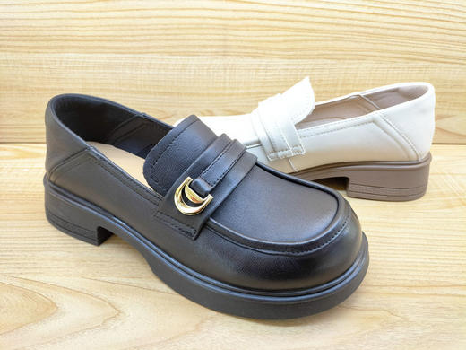 春季豪行新款通勤女鞋24138875时尚低跟乐福真皮休闲单鞋正品 商品图5