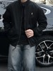 F0304113纯色刺绣Logo拉链哈林顿夹克男款黑色老钱风老干部外套 商品缩略图1