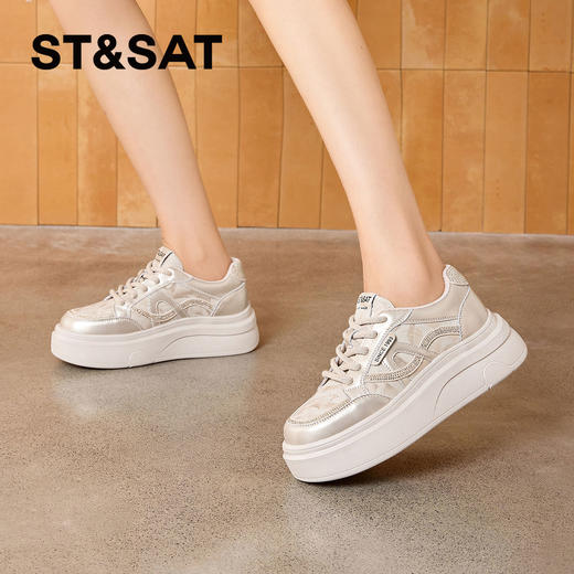 星期六26春新款舒适圆头休闲厚底板鞋SSE1112CTA 商品图7