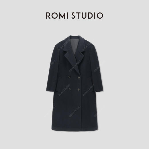 ROMI STUDIO山羊绒澳洲绵羊毛混纺阔型双面呢大衣外套23AWW1350 商品图0