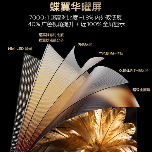 【FFALCON雷鸟】65鹤7 PRO 26款 65英寸 极景QD-MiniLED 蝶翼华曜屏 万象分区 平板电视机65R79A Pro 商品图2