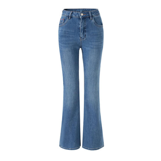 「高货wl」全新升级【铂金会员275/天猫369/差价94】(01724)洛诗琳气质小马刺绣牛仔长裤2026春季百搭高腰显瘦微喇裤 商品图4