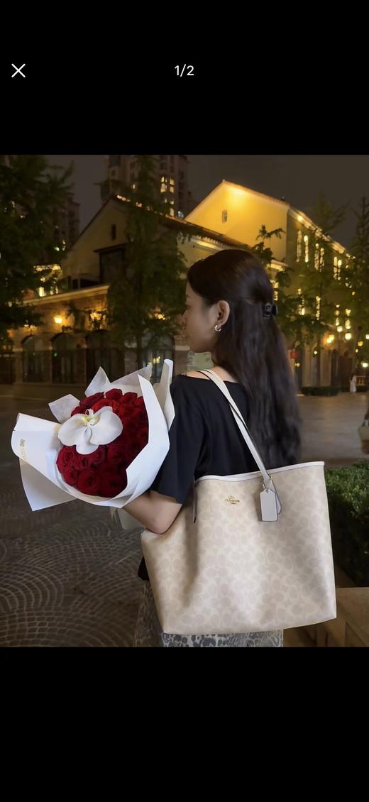 F030408新款吸扣老花单肩手提单面city托特包logo购物袋tote包 商品图14