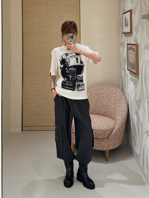 驴家印花套头圆领短袖T恤 商品图5