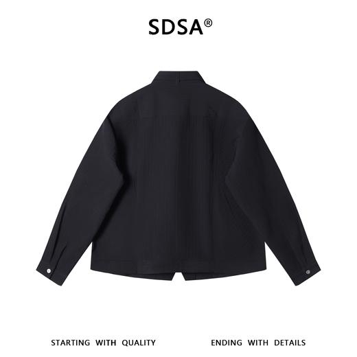 SDSA男装2026新款潮牌极简风立领夹克男女同款肌理宽松拉链外套 商品图4