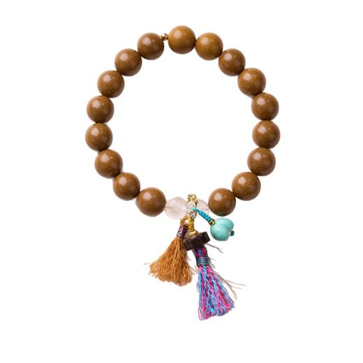 【富桂·桂花合香珠手串】敦煌福泽古法桂花合香珠白水晶手链串珠女中草药材国风文玩手串手饰 商品图4