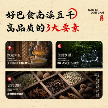 好巴食南溪经典豆干麻辣味95g*5袋非转基因大豆高蛋白地道四川味 商品图1