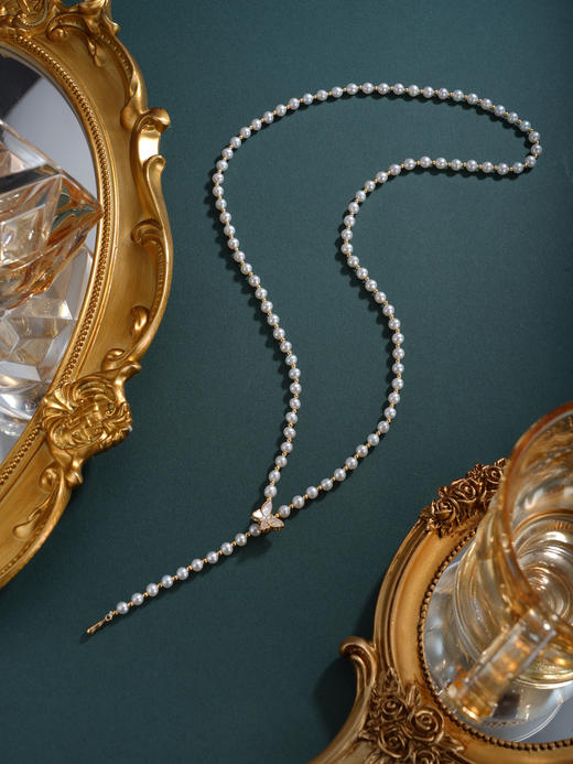 子佩集【蝴蝶晓梦】银S925珍珠惜王妃套链项链【MLTL063】镀金2602 商品图3