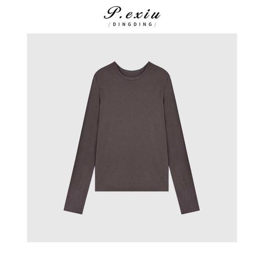 03-2潘依绣丁丁宠粉时尚显瘦百搭纯色圆领长袖T恤Q85461 商品图0