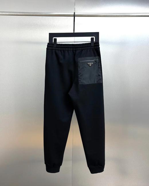 F0304128拼接口袋透气性强不易变形拉链松紧束脚卫裤长裤 商品图1