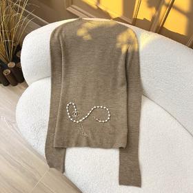 柔金肌理~精纺纯羊 毛扬子纱鱼骨纹半高领长袖针织衫女