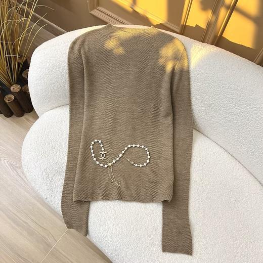 柔金肌理~精纺纯羊 毛扬子纱鱼骨纹半高领长袖针织衫女 商品图0