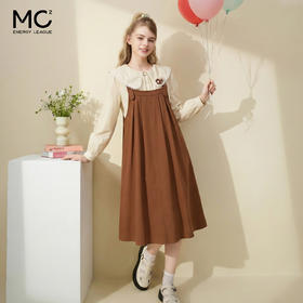 mc2娃娃领衬衫配a型背带裙两件套女装2023新款奶系软糯可爱甜美风