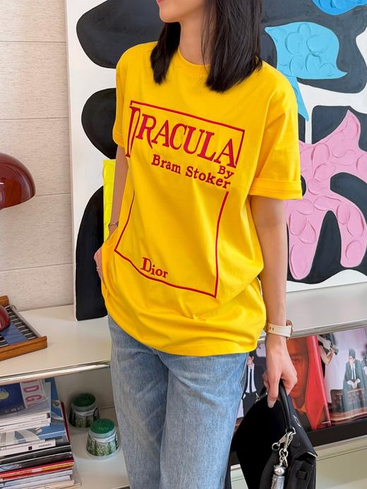 迪奥黄色短袖刺绣T恤 商品图2