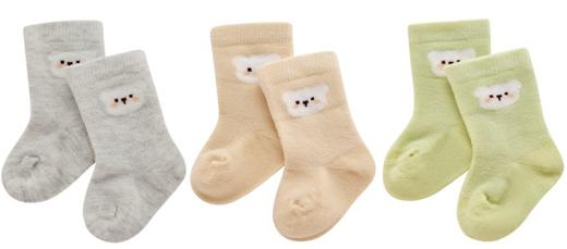 拉比配饰j6-1趣味抑菌新生儿袜（3双转）LZED103701 商品图1