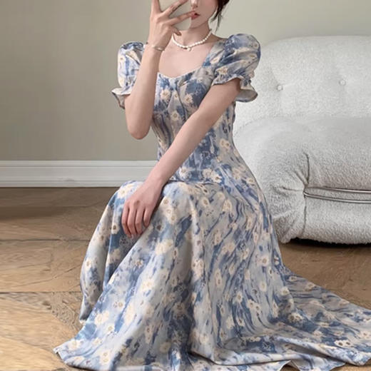 裁缝学苑AS644法式高级感方领收腰连衣裙纸样女装显瘦长裙子服装打板 商品图4