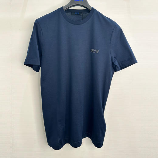 KITON 男士字母徽标圆领短袖T恤 蓝色 UMM06880100A 商品图0