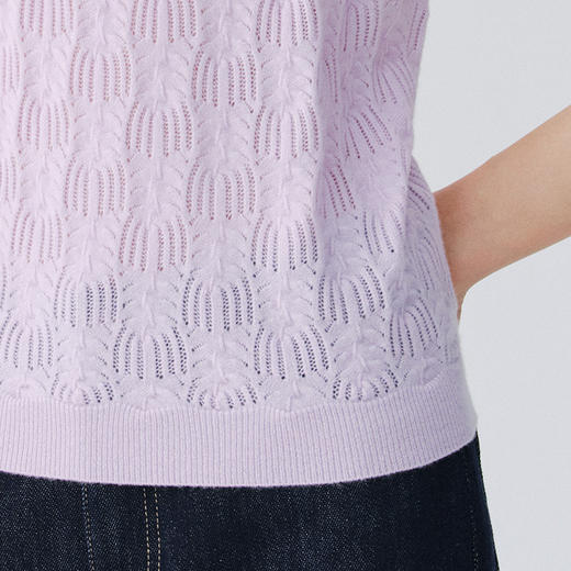 东黎 • 万物复苏 珍珠吊兰 山羊绒女士春夏挑孔时尚背心 6041 商品图7