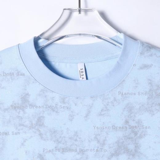 T4493SDSA夏季新款男士痞帅美式扎染满天星字母设计圆领短袖T恤宽松潮 商品图2