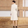 IWY/白色赫本风法式西装连衣裙女春季新款气质收腰中长裙Q1511 商品缩略图4