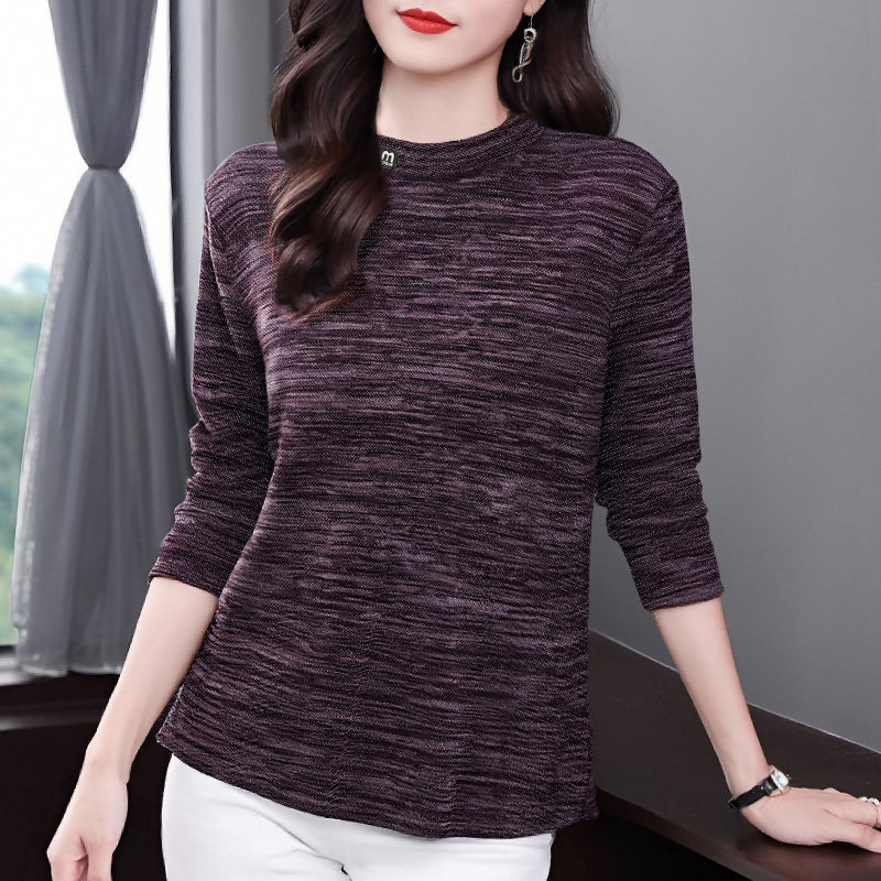 女士大码打底衫女春秋季2026年新款内搭宽松长袖t恤洋气妈妈上衣
