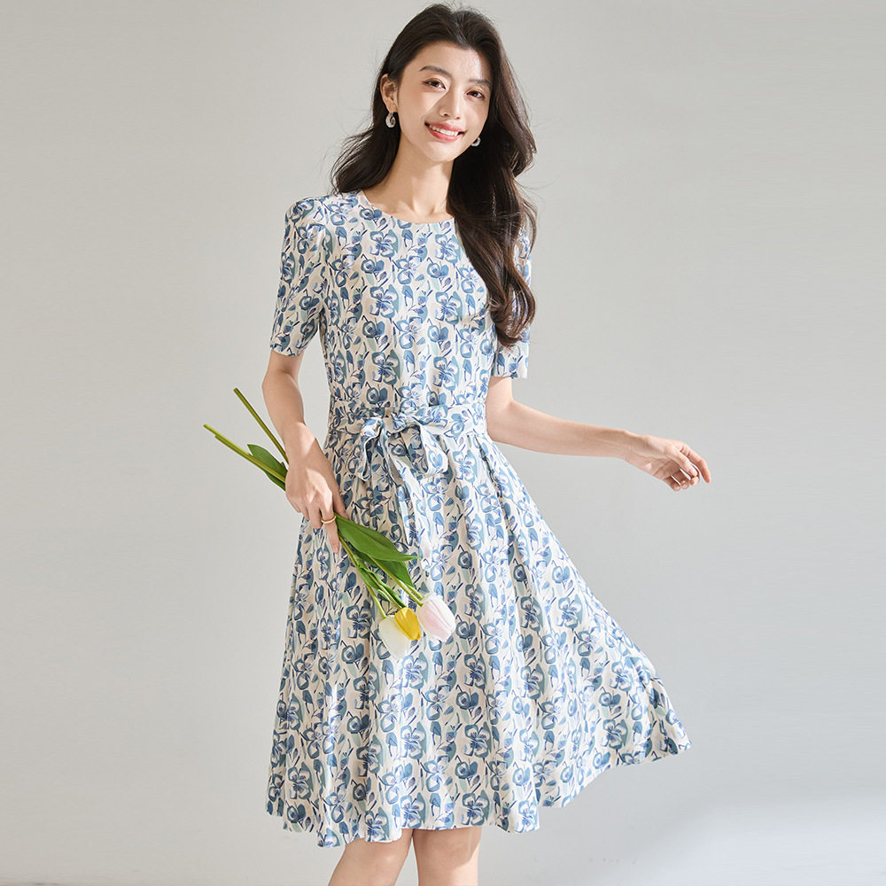 「高货sh」全新升级【铂金会员275/天猫369/差价94】(13059)洛诗琳法式高级感连衣裙2026春夏收腰显瘦别致印花裙女