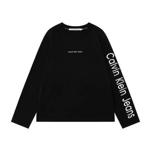 F030410字母袖标印花logo柔软舒适情侣os落肩版型圆领长袖T恤上衣打底衫 商品图4