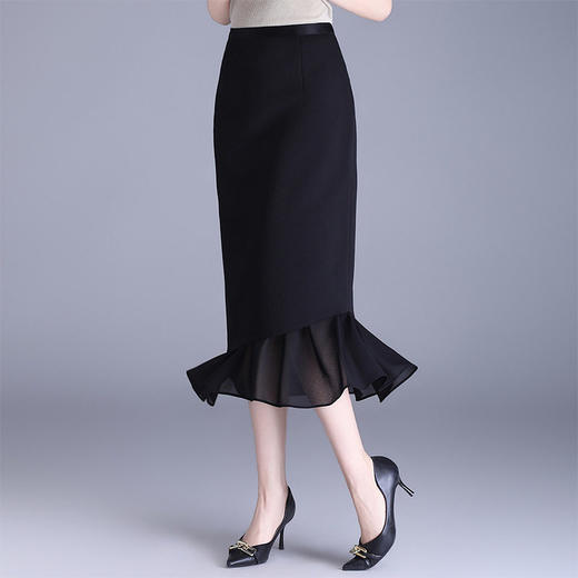 「自」全新升级【铂金会员146/天猫189/差价43】(12454)洛诗琳气质高腰遮胯显瘦中长裙2026春夏新款鱼尾包臀半身裙 商品图1