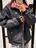 F0304121秋冬复古运动风两面穿哑光软质料保暖棉服黑红撞色外套 商品缩略图9