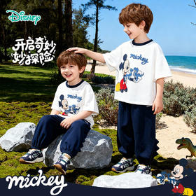 迪士尼夏日玩伴男童夏季短袖长裤套装ZD2FT023