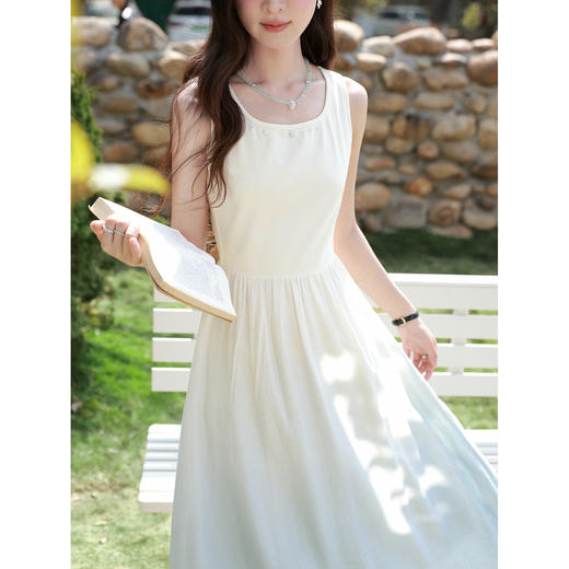 鹿向南「兰风海调」设计感春季百搭渐变色裙子明媚简约清爽连衣裙 商品图3