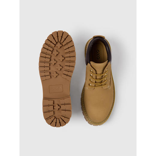 GXG通勤男鞋休闲百搭低帮马丁靴工装户外登山鞋增高大黄靴 商品图3