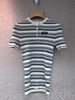 女款条纹短袖针织衫ba017 商品缩略图0