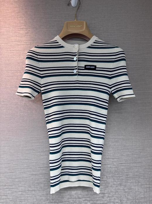 女款条纹短袖针织衫ba017 商品图0