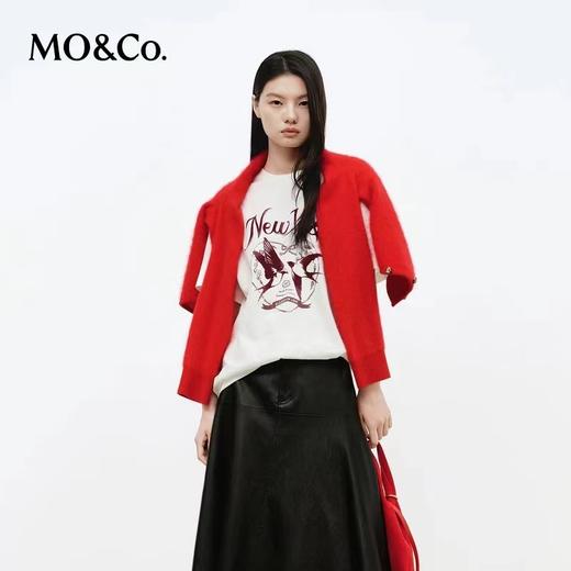 F030496短袖T恤2026春新品棉质双层植绒印花新年燕子红色 商品图6