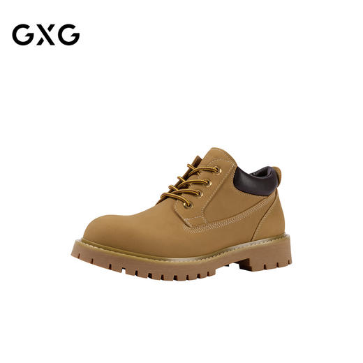 GXG通勤男鞋休闲百搭低帮马丁靴工装户外登山鞋增高大黄靴 商品图1