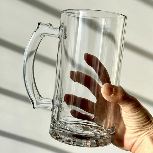 一凡光面玻璃啤酒杯带把 商品图2