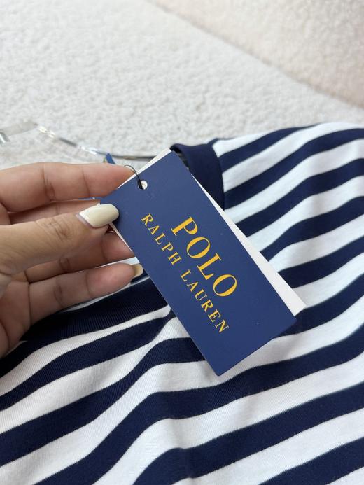 RL拉夫夏季圆领海军条纹刺绣小马短袖T恤男女同款 商品图11