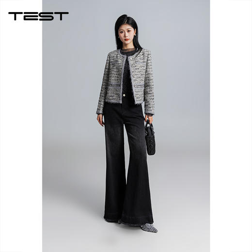 春上新显瘦宽松时尚显瘦设计感阔腿牛仔裤3261021 商品图2