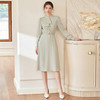 IWY/气质优雅长袖连衣裙女早春通勤显瘦衬衫裙高级感设计师长裙WQ220 商品缩略图0