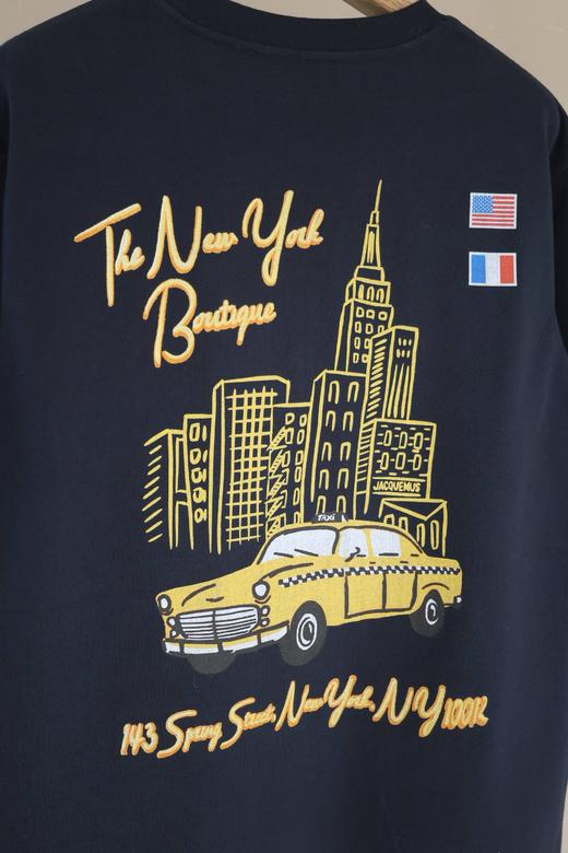 2026春夏新款印花短袖T恤，沉稳的藏青色 商品图2