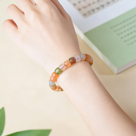 天然玛瑙玉髓手串直切天然彩色多宝糖果色彩虹小众单圈礼物 商品图4