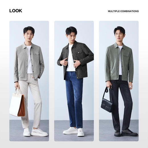 【印花工装茄克】柒牌男装2026春季新款几何图形都市休闲百搭夹克 130K70490 商品图2