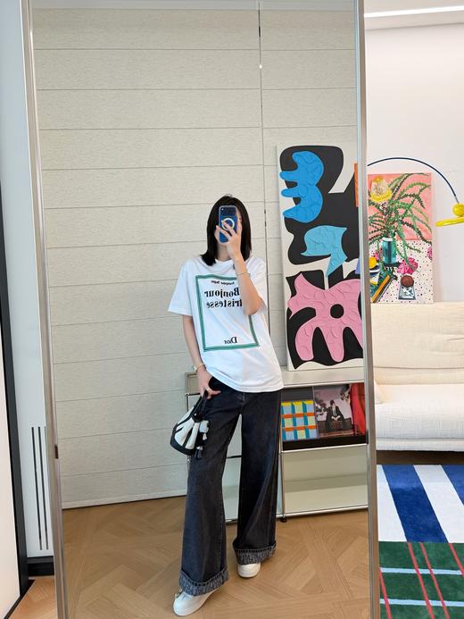 新款迪奥白色短袖刺绣T恤 商品图4