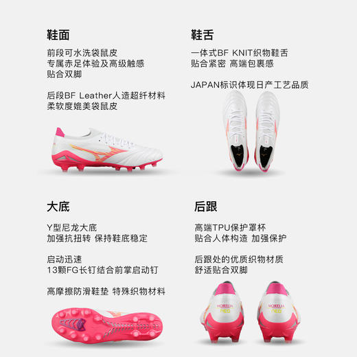 小李子Mizuno美津浓 莫雷拉Morelia Neo 4 高端FG长钉成人足球鞋男 商品图1