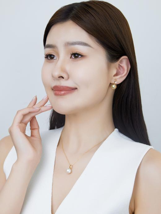 【挚友限定】金天鹅-18K金南洋金珠耳夹 10.2mm 商品图2