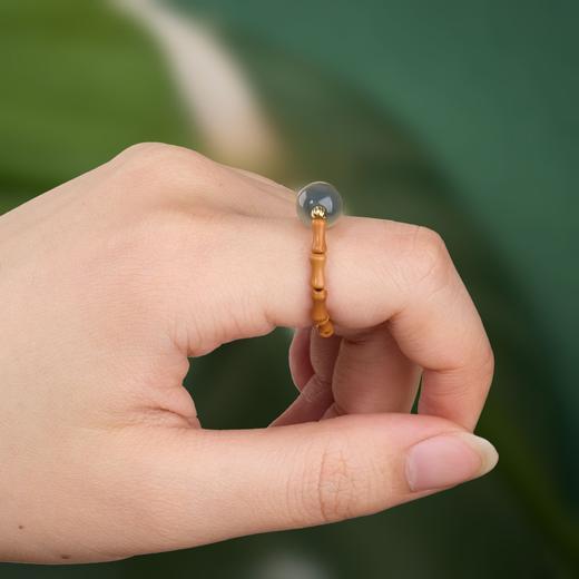 【五福节节高糖心玛瑙戒指】橄榄核竹节糖心玛瑙戒指女新中式小众高级感饰品情侣手饰 商品图1