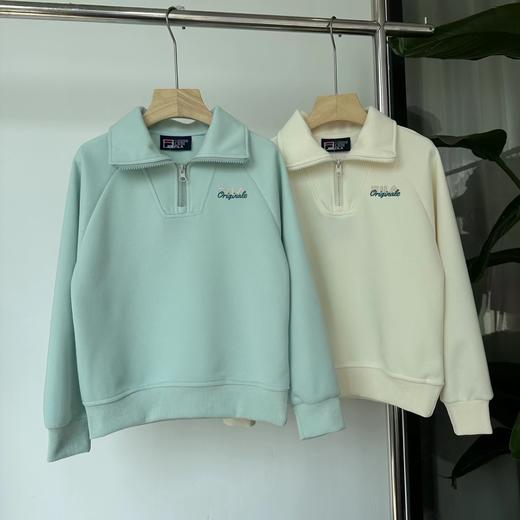 F030436春季半拉链正肩卫衣+直筒裤套装可立领可翻领清爽舒适儿童套装 商品图1